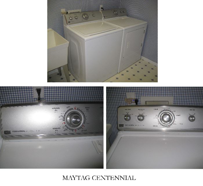 MAYTAG WASHER DRYER works all the way!  The age is approx 9-10 years, gas and has an agitator.