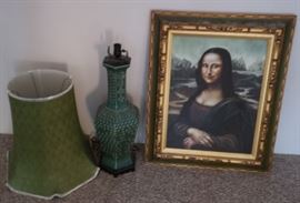 MMD001 Mona Lisa Reproduction Painting & Ceramic Lamp
