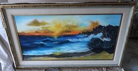 MMD022 Original Framed & Matted Scenic Oil Painting Yuen
