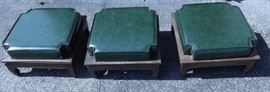 MMD025 Oriental Wooden Green Upholstered Foot Stools
