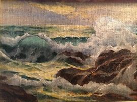 Percival Alexander Leason. Seascape. oil on canvas. provenance Isabel Leason (wife). 