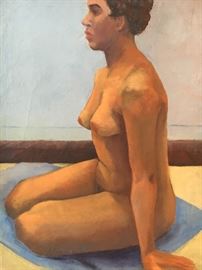 Nude Study. Acrylic on Canvas. Unattributed. Ca. 1950.