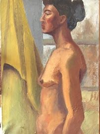 Nude Study. Acrylic on canvas. Unattributed. Ca. 1950.