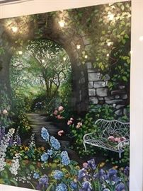 Susan Rios. "Afternoon Walk" Serigraph. Pencil signed & numbered. 