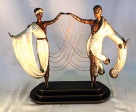 Romain de Tirtoff (Erte') white gold over bronze sculpture. "The Wedding". s&n lmtd ed.