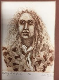 Helen Veeden "Bad Day" etching. Pencil s/n. 