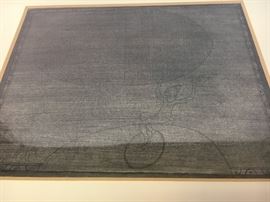 Thomas Ianelli. Mid-century abstract. Original drawing. Signed verso. 