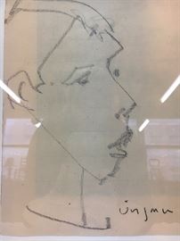 Jasmin. charcoal sketch. portrait. signed lower right.