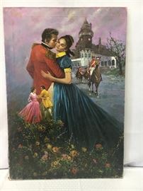 Louis Marchetti. Original oil on canvas. Cover art for Gothic Novel. signed recto and verso.  