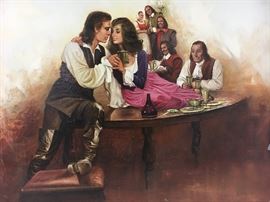 Lou Marchetti. Original cover art for gothic novel "Our Jo". Oil on illustration board. Signed recto and verso. 