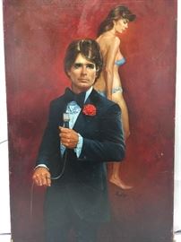 Lou Marchetti. Original illustration cover art for gothic novel. Oil on canvas. Signed recto and verso. 