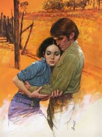 Lou Marchetti "My Heart". Original illustration cover art for gothic novel. Oil on illustration board. Signed recto and verso. 