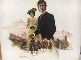 Louis Marchetti. "Red Mountain". Original illustration cover art. Oil on illustration board. Signed recto and verso. 