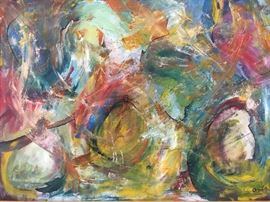 Christine Olson. Abstract Expressionism. Acrylic on canvas. Signed lower right. 