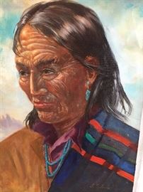 Irene Selonke oil on canvas Native American