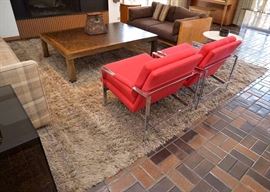 BUY IT NOW!  Lot #104, Large Shag Area Rug (Red Chairs NOT for Sale), $400