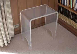 BUY IT NOW!  Lot #120, Small Lucite Side Table, $50