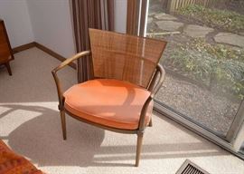 SOLD--Lot #127, Mid Century Arm Chair with Cane Back, $150