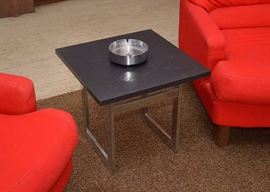 BUY IT NOW!  Lot #132, Vintage Square Chrome Side Table with Stone Top, $100