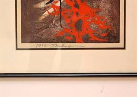 SOLD--Lot #145,  Japanese Woodblock Print by Tadashi Nakayama, $1,000