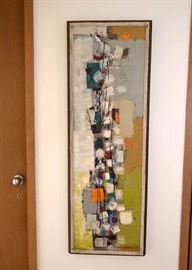 SOLD--Lot #146, Abstract Oil Painting by Carl Morris, Signed & Dated, $800 
