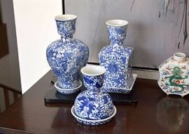 Chinese Blue & White Porcelain Vases