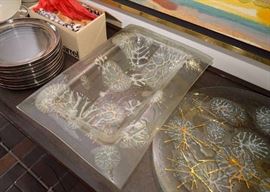 Higgins Art Glass Serving Dish