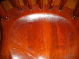 Stunning Solid Cherry Dining Room Table with several leaves and 6 chairs(2 are Captain) Beautiful with fold in legs and drop leaf.