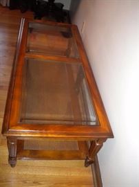 Matching glass top coffee and end tables