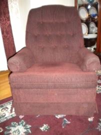 Matching Charles Schneider Rocker/Swivel Chairs - Maroon/Burgandy