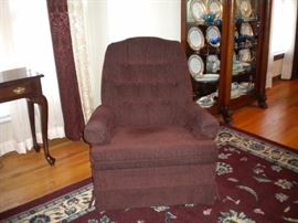 Matching Charles Schneider Rocker/Swivel Chairs - Maroon/Burgandy