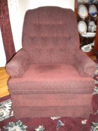 Matching Charles Schneider Rocker/Swivel Chairs - Maroon/Burgandy