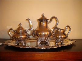 Sterling silver plate coffee/tea service