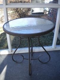 Glass top patio table