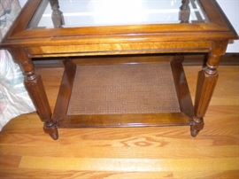Matching glass top coffee and end tables