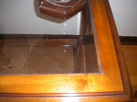 Matching glass top coffee and end tables