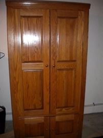 Solid oak amoire/entertainment center/desk