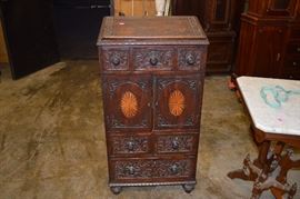 19TH CENTURY HEAVY CARVED AND INLAID LECTERN