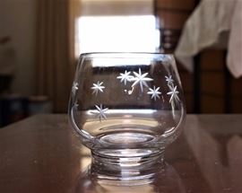 Vintage punch bowl and cups with stars