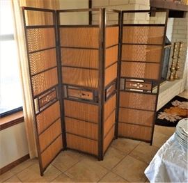 Five panel folding screen