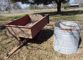 Mower cart and large zinc tub