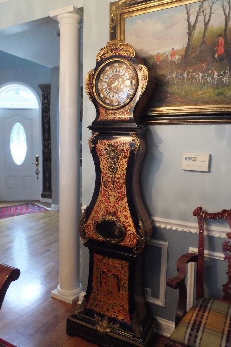 Collector Clock/ Brass Accents / Porcelain Numbers from KENNEDY collection.   Napoleon BOULLE LONGCASE  CLOCK       $10,000.