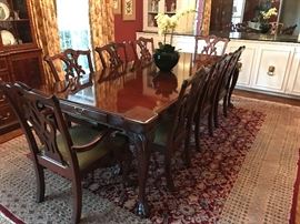 Henkel-Harris (Winchester, VA), Measurements: 6 1/2' Long with 2 leaves (each 2' wide).  8 Chairs . . . Gorgeous!