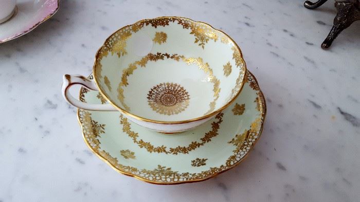 Paragon gold and white teacup