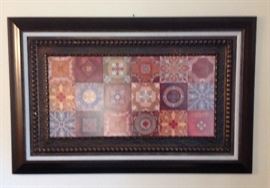 Multi patchwork pattern 33 x 52 framed. Very unique.