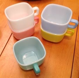Vintage soup cups in multi color.