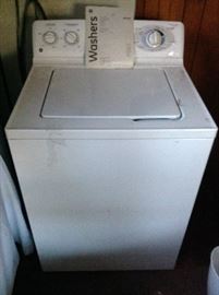 GE Washing Machine with original manual, has 4 load size cycles with super capacity pulse, 4 temperature wash/rinse cycles, 14 clothes care cycles, 3 wash/spin speed combinations. Great buy on this piece.