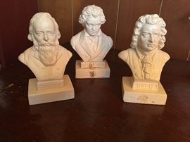 Three miniature popular busts of Brams/Beethoven/Bach!