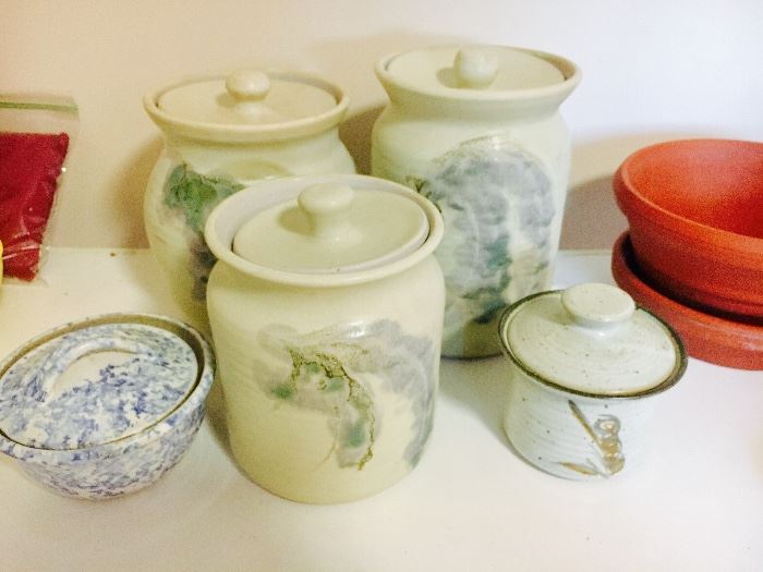 pottery canisters