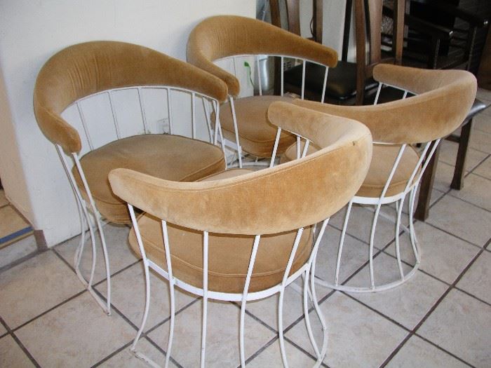 Mid-Century Metal Framed Club Chairs